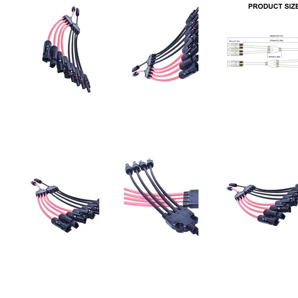 Upgrades Solar Connectors Y Type Adapter 10AWG Cable Simple Installs