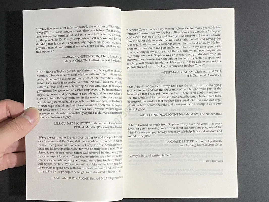 The 7 Habits of  Highly Effective People By Stephen R. Covey In English Original Professional Management Reading Book for Adult