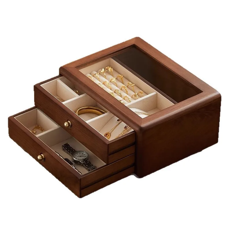 

Solid wood jewelry box, more retro jewelry, cosmetic storage, box