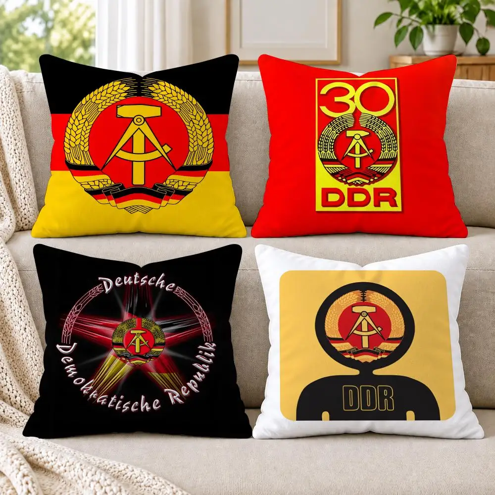 Deutsche Demokratische Republik Cushion Cover Short Plush Double-Sided Printing Sofa Bedroom Pillow Case Aesthetic Home Decor
