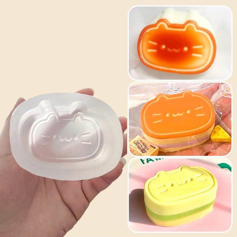 Cat Cheese Cake Silicone Mold Candle Mold Scented Diy Handmade Resin Mold Candle Making Mochi Squishy Toy Mould