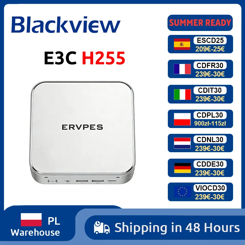 ERVPES E3C Mini-PC AMD Ryzen 7 H255 16GB DDR5 5600MHz 512GB SSD Win11 Wi-Fi 6 BT5.2 Gaming Desktop Mini-Computer