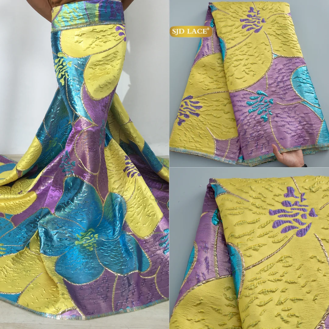 SJD LACA French Brocade Lace Fabrics Nigerian Damask 2026 High Quality African Jacquard Lace For Sewing Women Party Dresses 4887