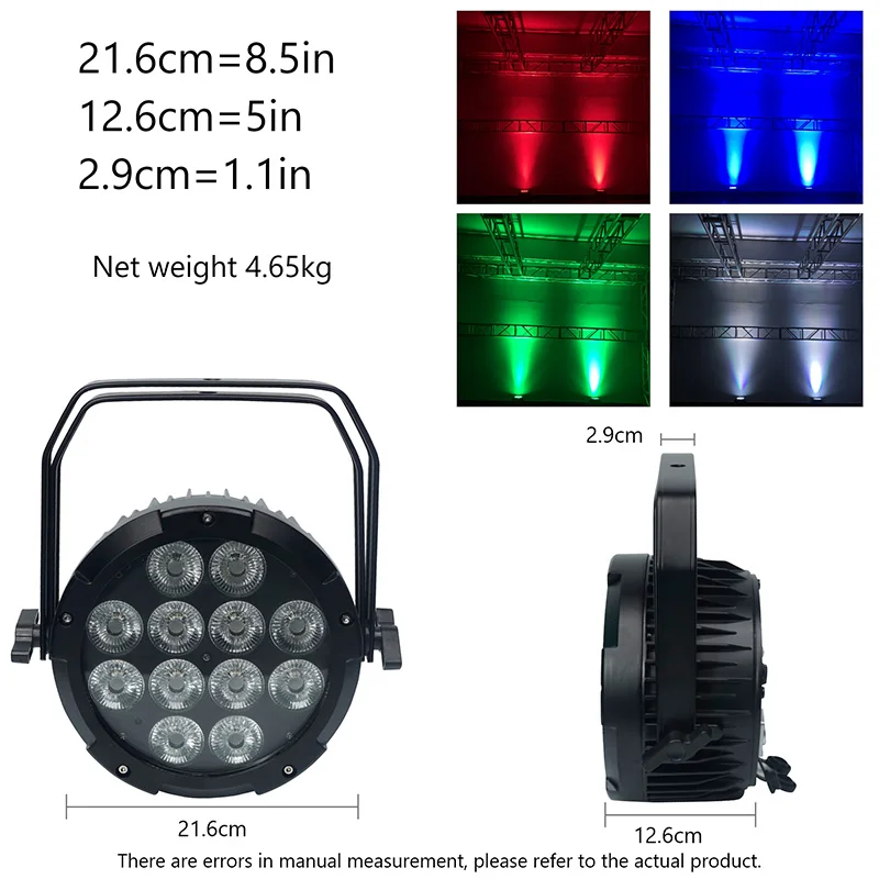 Outdoor Waterproof LED Par Light 12X18W 6IN1 RGBW Battery Wash Light WIFI Wireless DMX Control Stage Lighting for DJ Disco Party