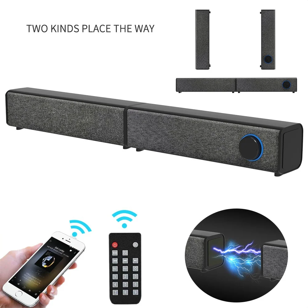 

Echo Wall Bluetooth Speaker Home Theater Detachable Soundbar Wireless HiFi Subwoofer Support AUX RCA Remote Control Soundbox