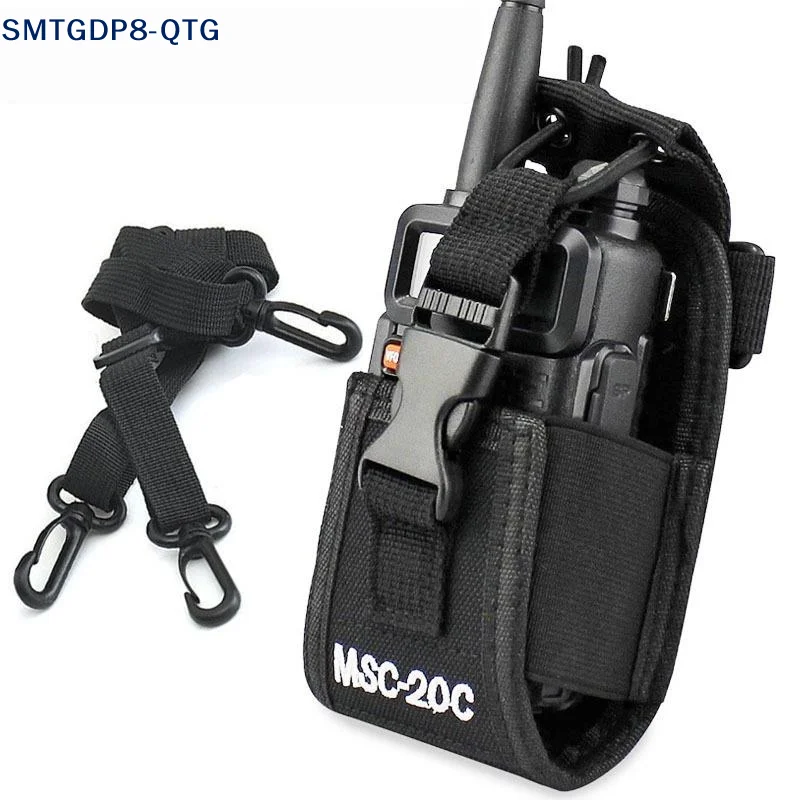 Novo! Oferta imperdível: 1 conjunto de suporte multifuncional para rádio walkie talkie MSC-20C, bolsa universal de nylon para walkie talkie, compatível com UV-5R TYT ICOM.