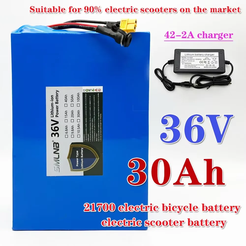 

10S6P 36V 30000mAh High-capacity Rechargeable 21700 Lithium-ion Battery Pack Built in BMS Suitable for Electric Scooter Battery