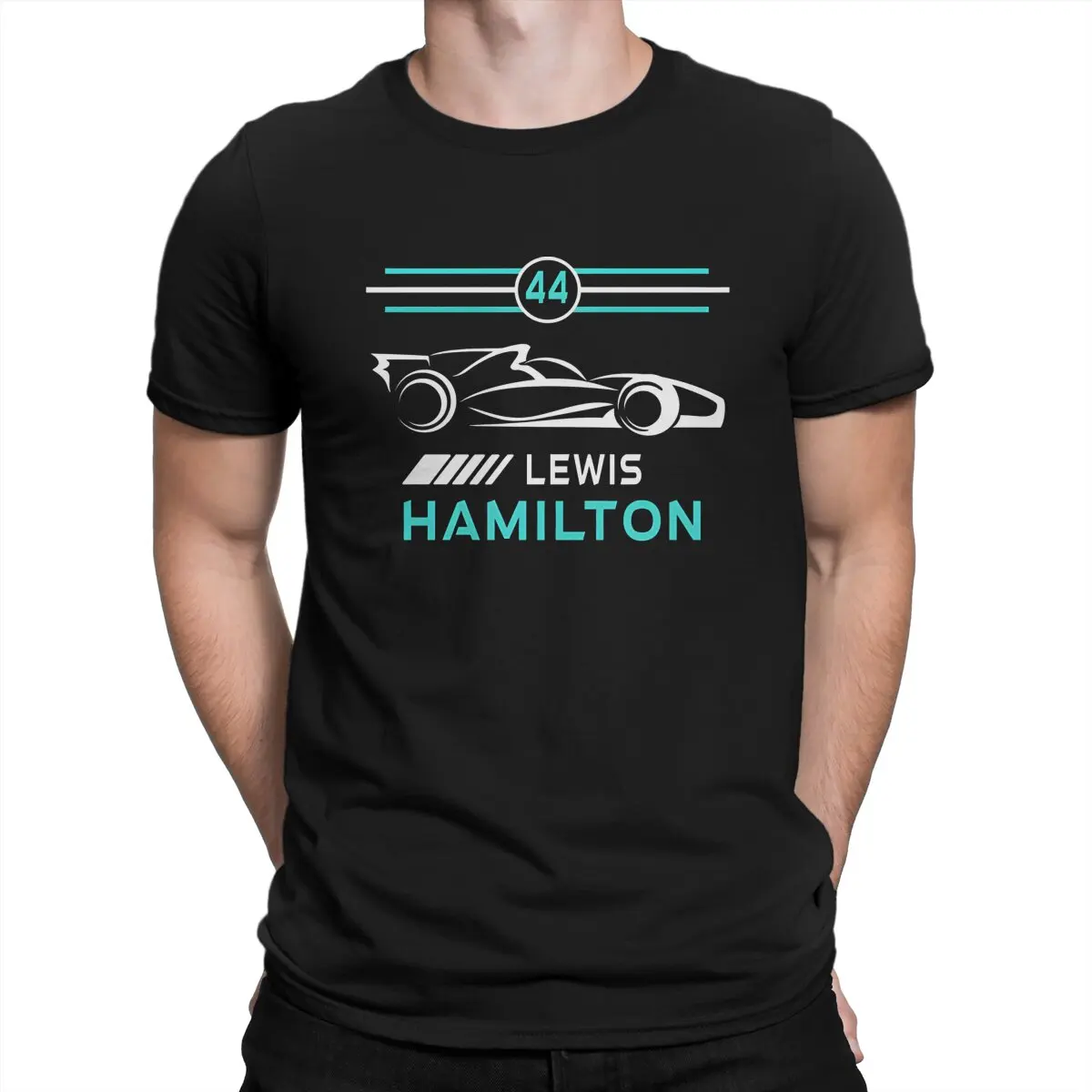 Lewis Hamilton T Shirt Men Pure Cotton Fun T-Shirts Round Collar F1 Tee Shirt Short Sleeve Clothes Gift Idea