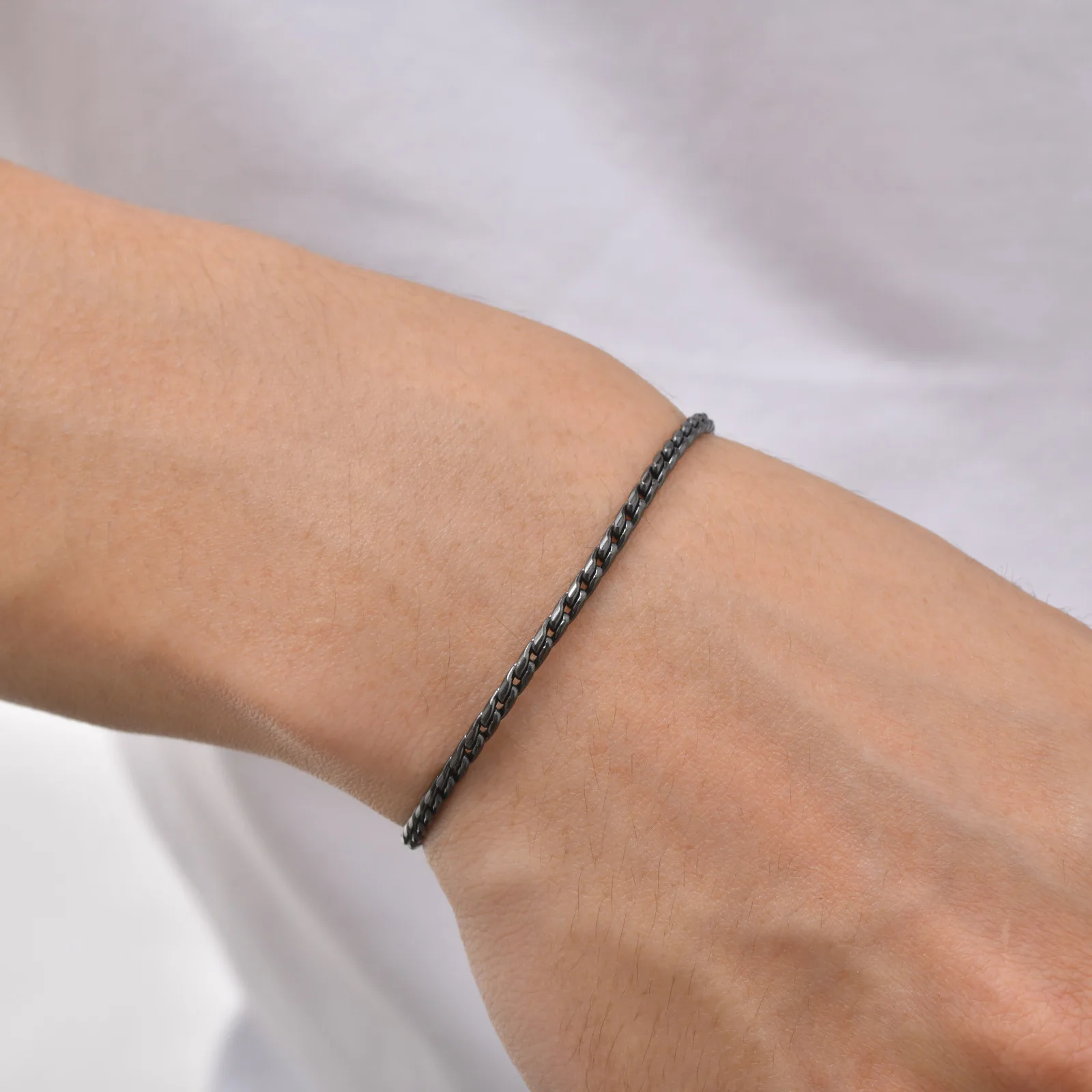 Vnox schwarzes Edelstahlarmband für Herren, Punk-Armband mit gemischten Kettengliedern, verstellbares Pulseira-Armband für Herren, Hip-Hop-Schmuck, Geschenk – Detail 1