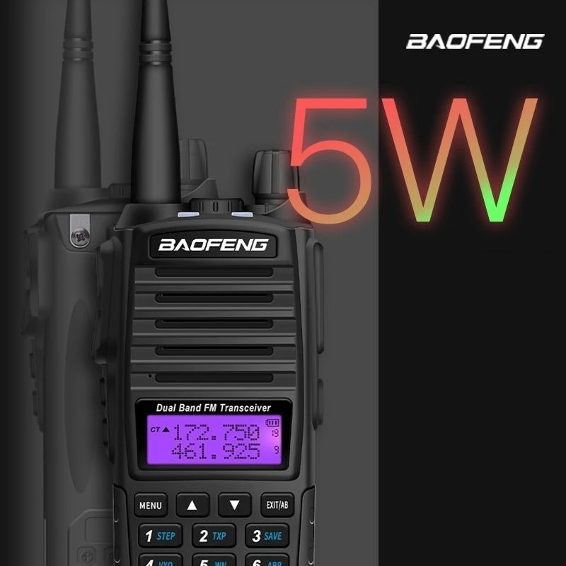 Baofeng BF-UV82 جهاز اتصال لاسلكي مقاوم للماء والغبار عالي الطاقة بتردد مزدوج مناسب لممتلكات الطابق السفلي في موقع البناء