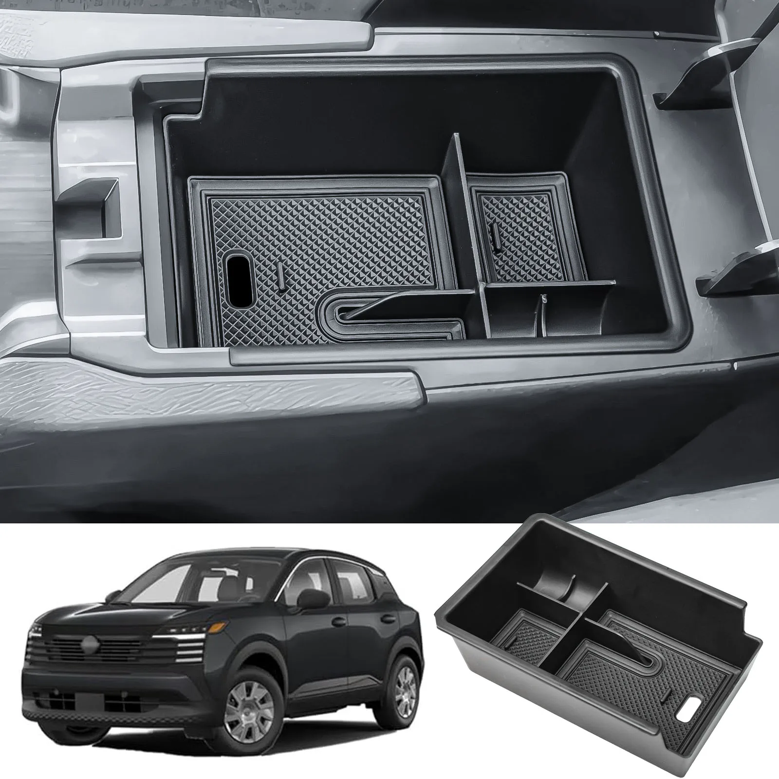 

Center Console Armrest Storage Box Tray for 2025 Nissan Kicks Accessories Interior Car Secondary Holder Center Console Organizer