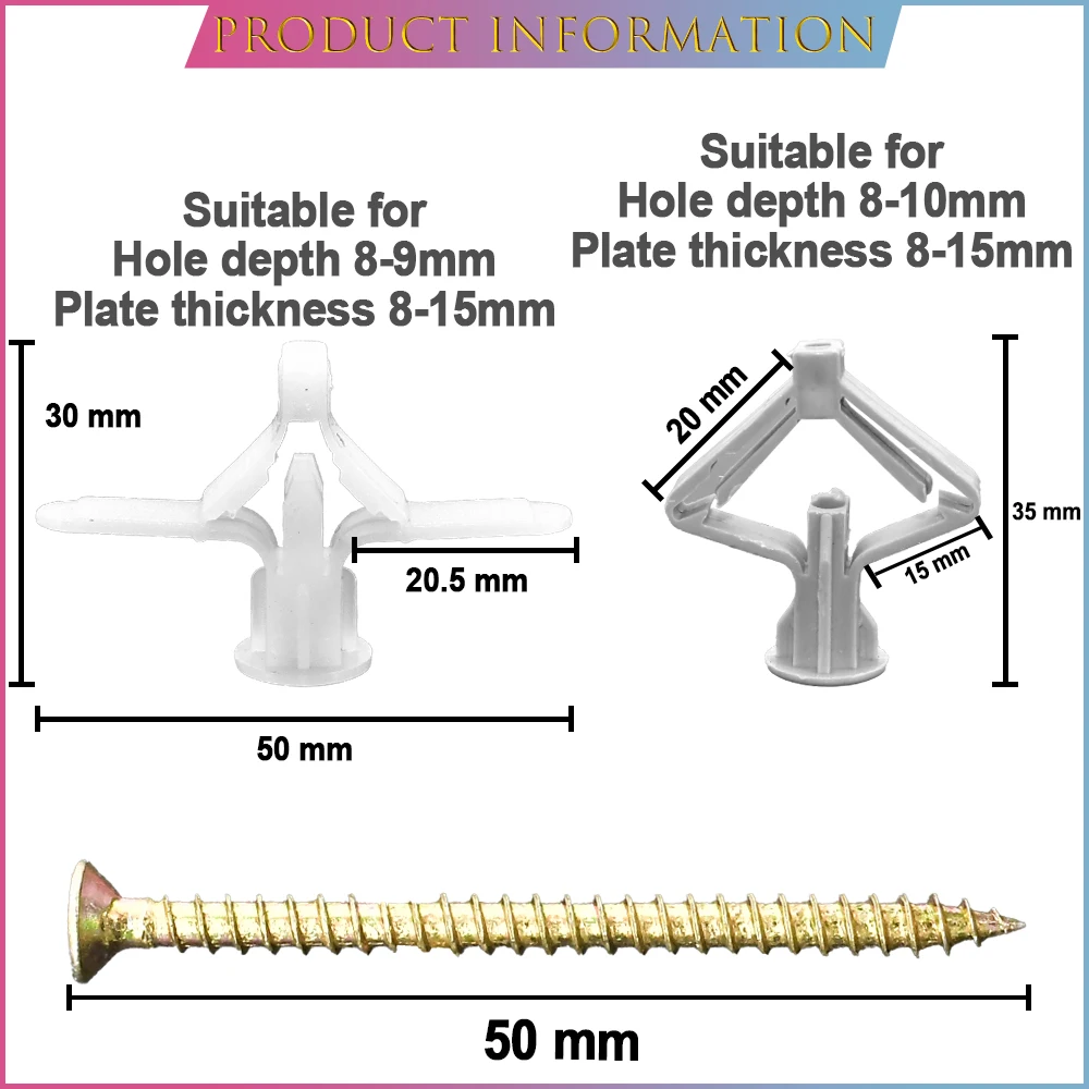 Plastic Aircraft/Butterfly Type Gypsum Board Anchors Drywall Fixings Bolts Curtain Wall Expansion Tube Self-Tapping Nail Screws