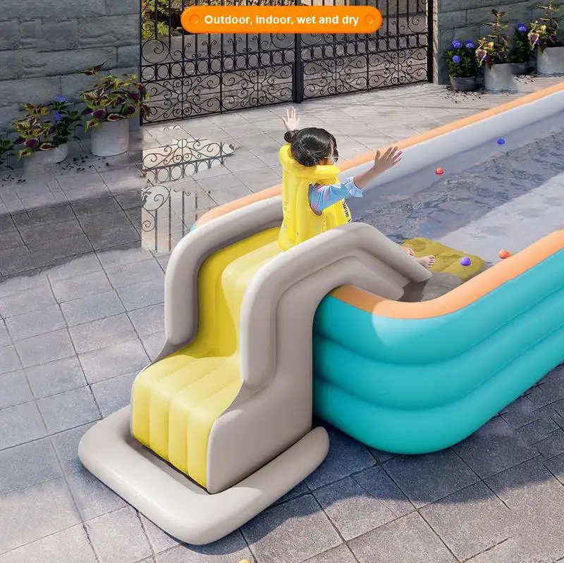 

Inflatable Pool Slide for Kids Fun Outdoor Anti-Tipping Waterpark Slides Toy Summer Inflated Water Slides for Swimming Pool