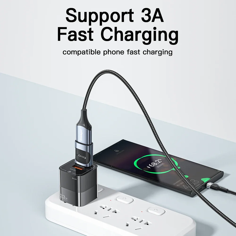 Essager USB 3.0 To Type C Adapter OTG Type C To Micro USB Adapter For Laptop iPhone14 13 Pro Max Oneplus Samsung USB Connector