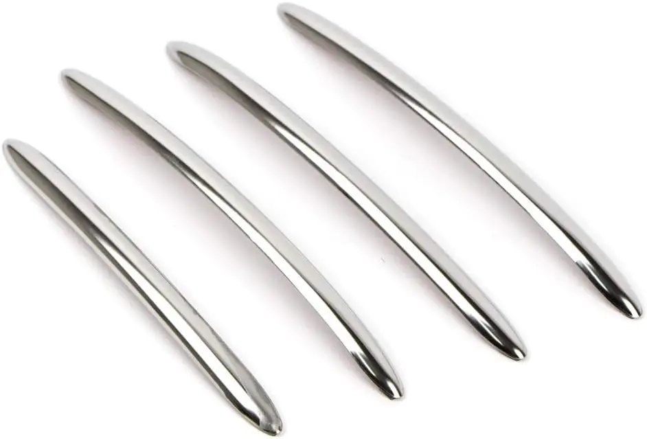 Silver 4 piece Exterior Door Handle Stripe Cover Stainless Steel Decorative Sticker Suitable For BMW 5 Series F10 F11 2010-2017