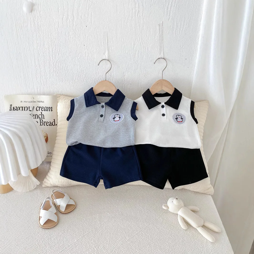 Korean Version 2025 Cute Penguin Vest Two-piece Set for Men and Women, Korean Version Cute Top Versatile and Stylish