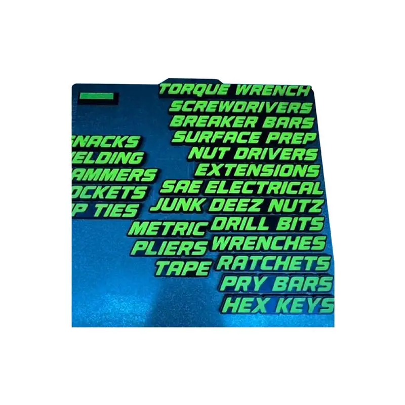 

Magnetic Tool Box Labels Tool Chest Identifying Stickers High Recognition Reusable 3D Toolbox Tags For Cabinet Shop Warehouse