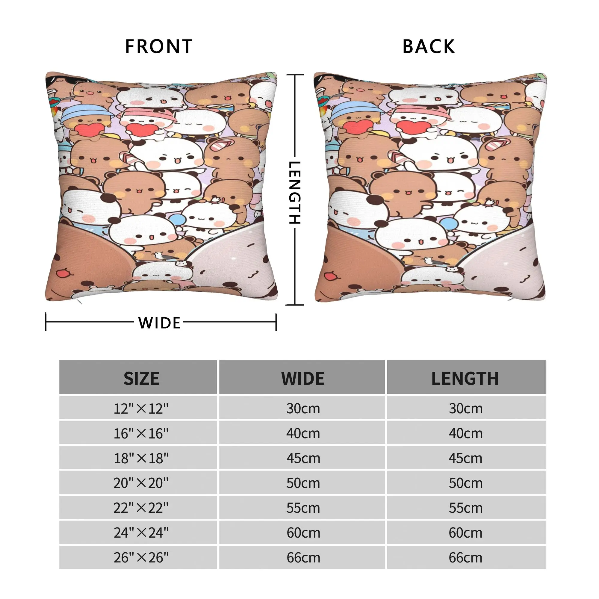 Bear And Panda Bubu Dudu Pillow Case Cushion Cover Graphic Pillow Cover Vintage Pillowcases For Office Car Home Decorative