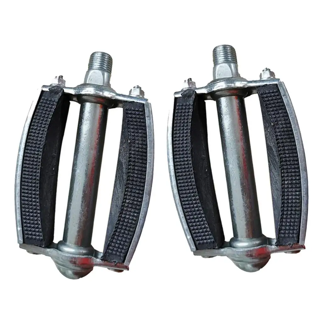 Retro Platform Block Pedals Rubber Surface 9 16 Inch Bearing Axle Reflective Strips for 2