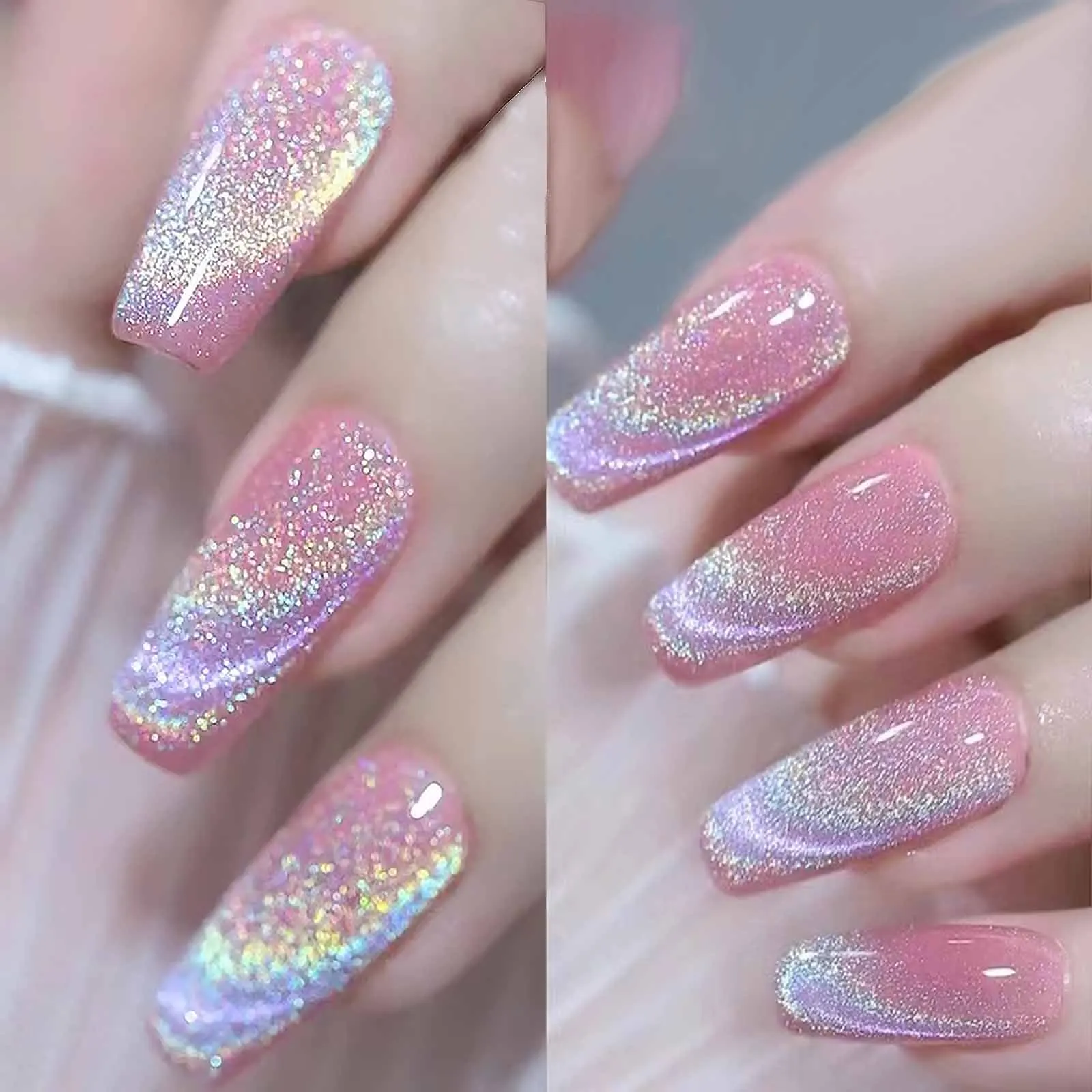 8ml Rainbow Cat Eye Magnetic Gel Nail Polish Colorful Laser Sparkling UV LED Semi Permanent Gel Can Be Use On Any Color Gel