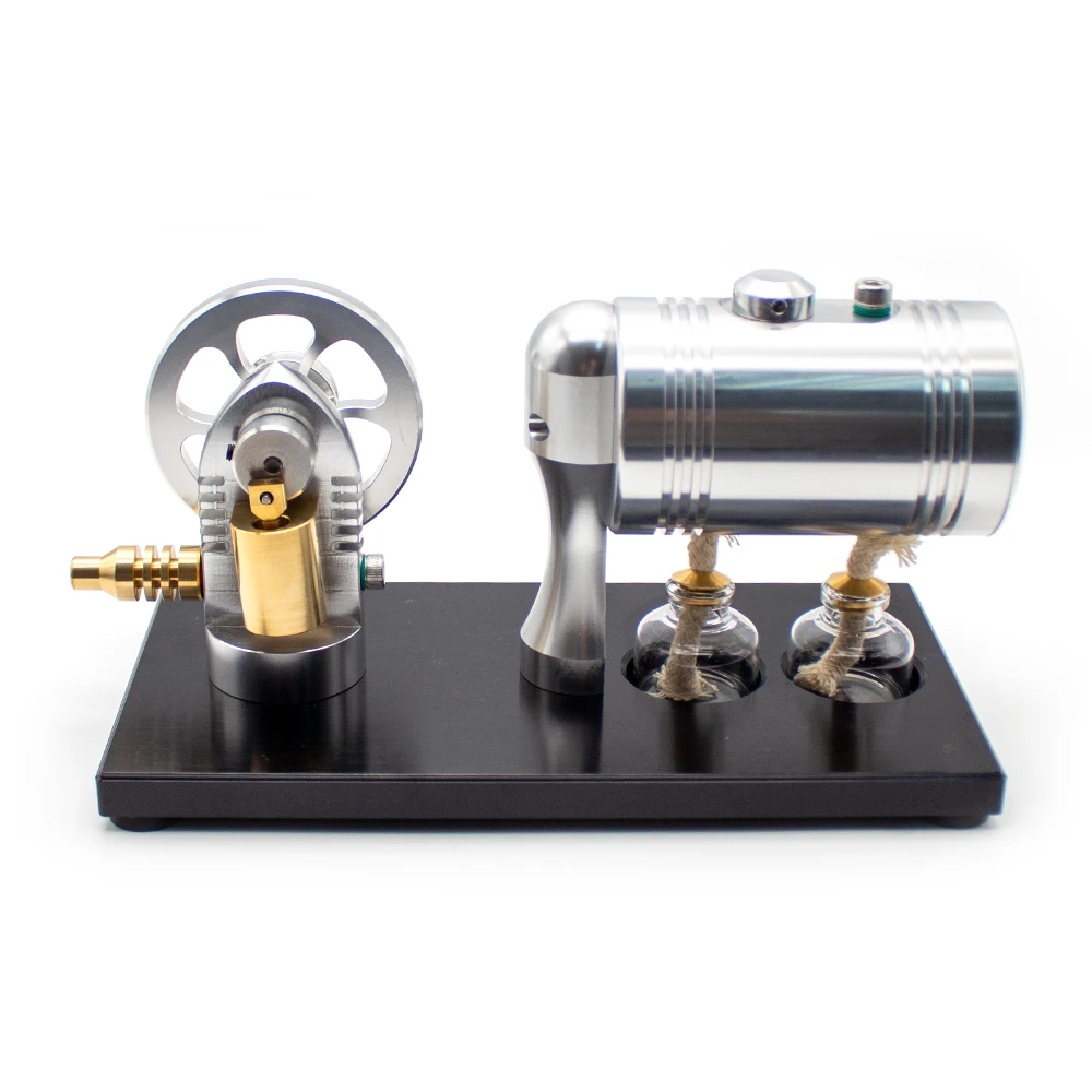 

Full Metal Startable Steam Engine Model Engine Retro With Heating Boiler K-005 Large Boiler Model