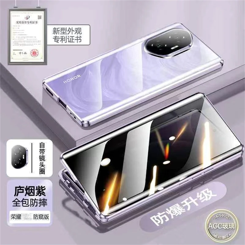 Pełne etui 360 dla Honor 400 Pro Honor400 400Pro 5G Dwustronna magnetyczna adsorpcja Metalowe szkło hartowane Pokrowiec ochronny — zdjęcie produktu 5