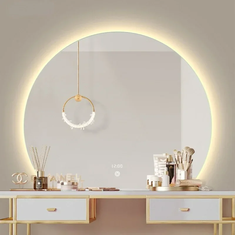 Smart Bathroom Mirror Wall Light Vanity Bathroom Lamp Semicircular Espelhos De Banho Mirror With