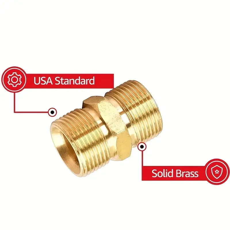 

Соединитель шланга для мойки высокого давления M22-14 мм «папа» к M22-14 мм «папа» из твердой латуни 5000 фунтов на квадратный дюйм, адаптер для удлинителя шланга для мойки высокого давления