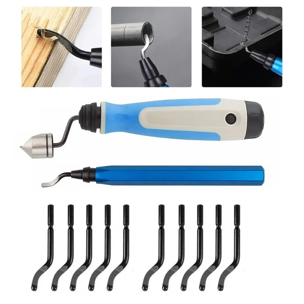 Rotary Burr Remover Hand Deburring Tool Kit With Countersink Blade For Metal Wood Plastic Aluminum Copper Edge Finishing Work