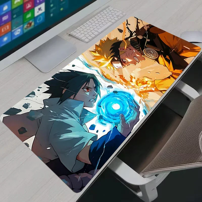 N-Naruto Shippuden Anime Mouse Pad Large Desk Mat Non-slip Stitched Edge Keyboard Mat PC Gaming Table Decor Gift For