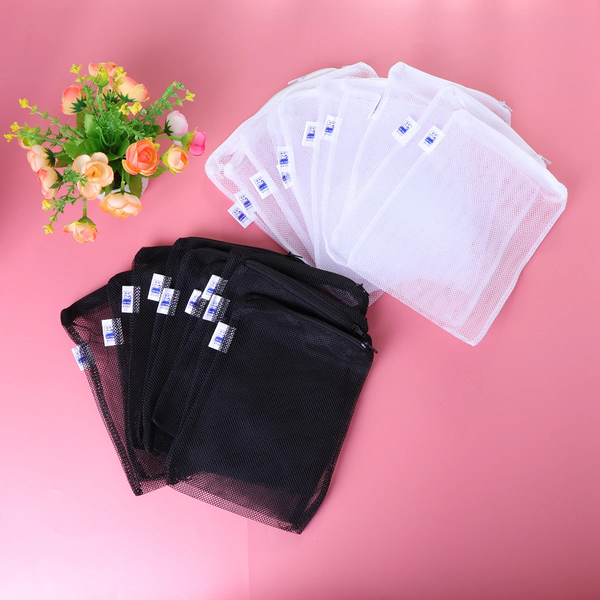 

20pcs 15X20Cm Mesh Filter Media Bag Nylon Reusable Zipper Aquarium Pond Bag For Carbon Bio Balls Ceramic Remover White Black
