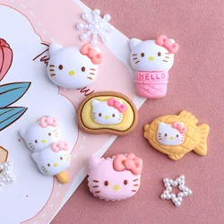 10PCS Kawai cartoon Cute Animal Cats Resin Flat Back Scrapbook Diy Jewelry hair clips Ornament Accessories A122