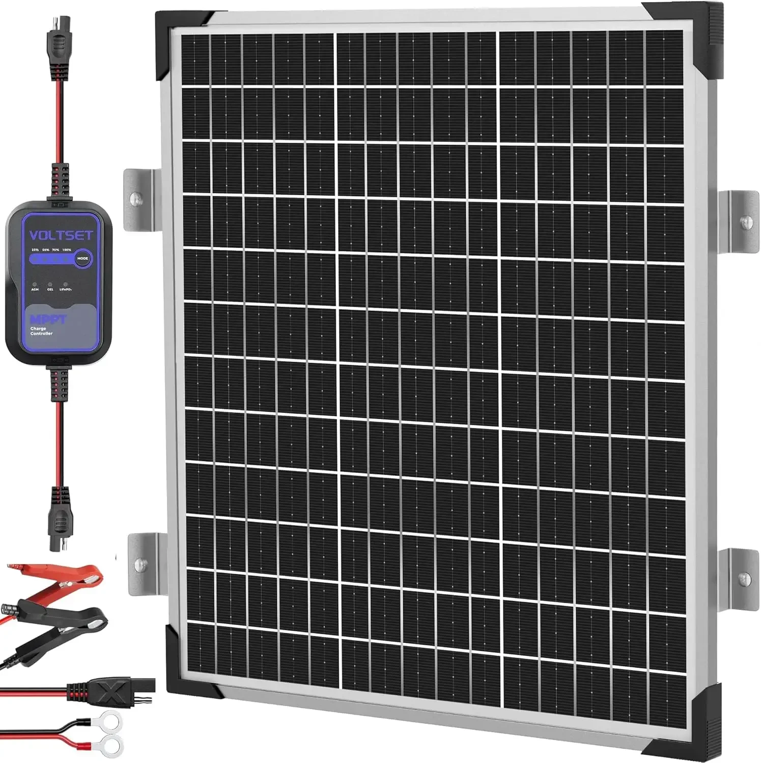 

Solar Panel Kit 50W 12V with MPPT Controller, Solar Battery Trickle Charger Maintainer, Waterproof Solar Panel with Adjustable