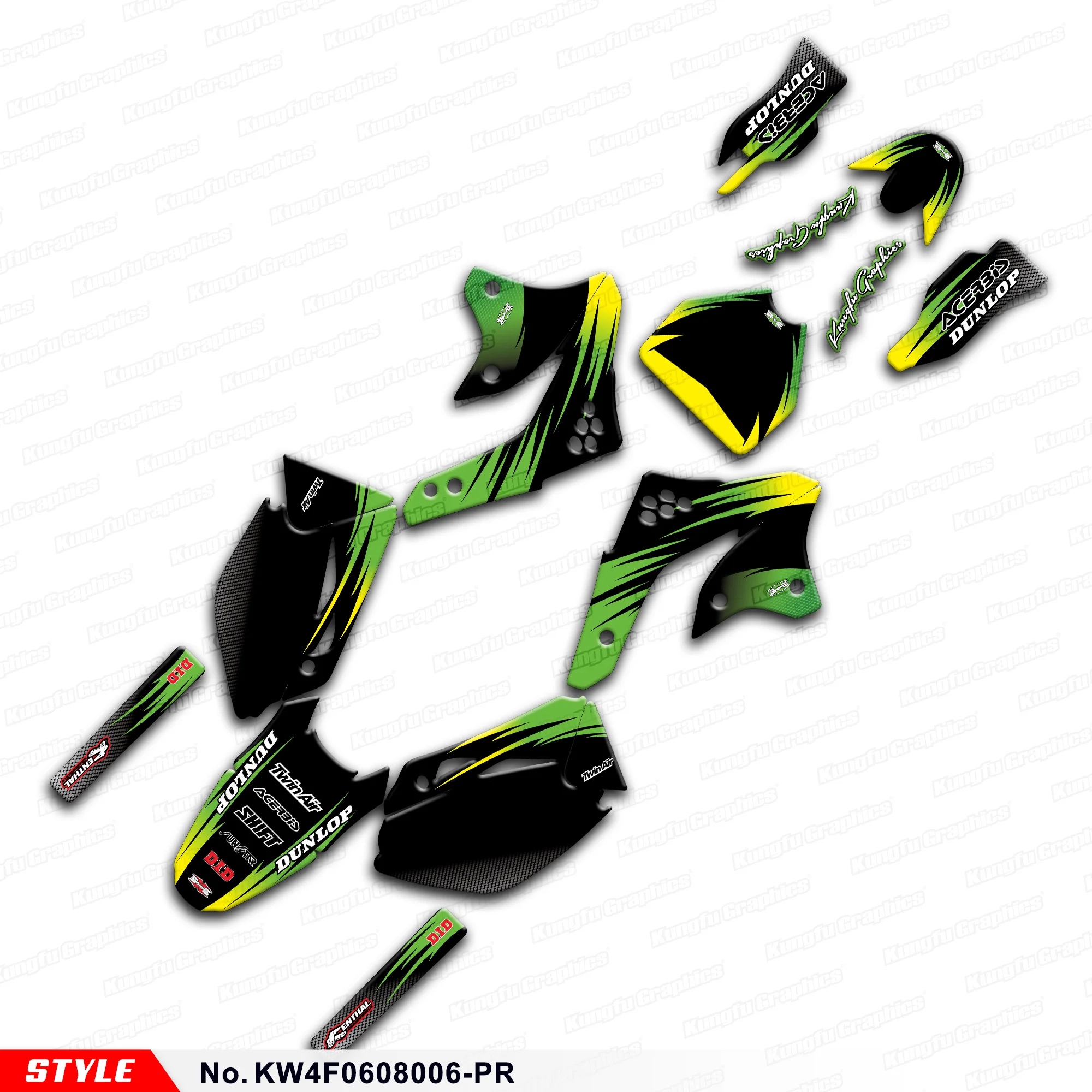 

Motorcycle Decals Durable Vinyl for Kawasaki KX 450F KX450F 2006 2007 2008, KW4F0608006-PR