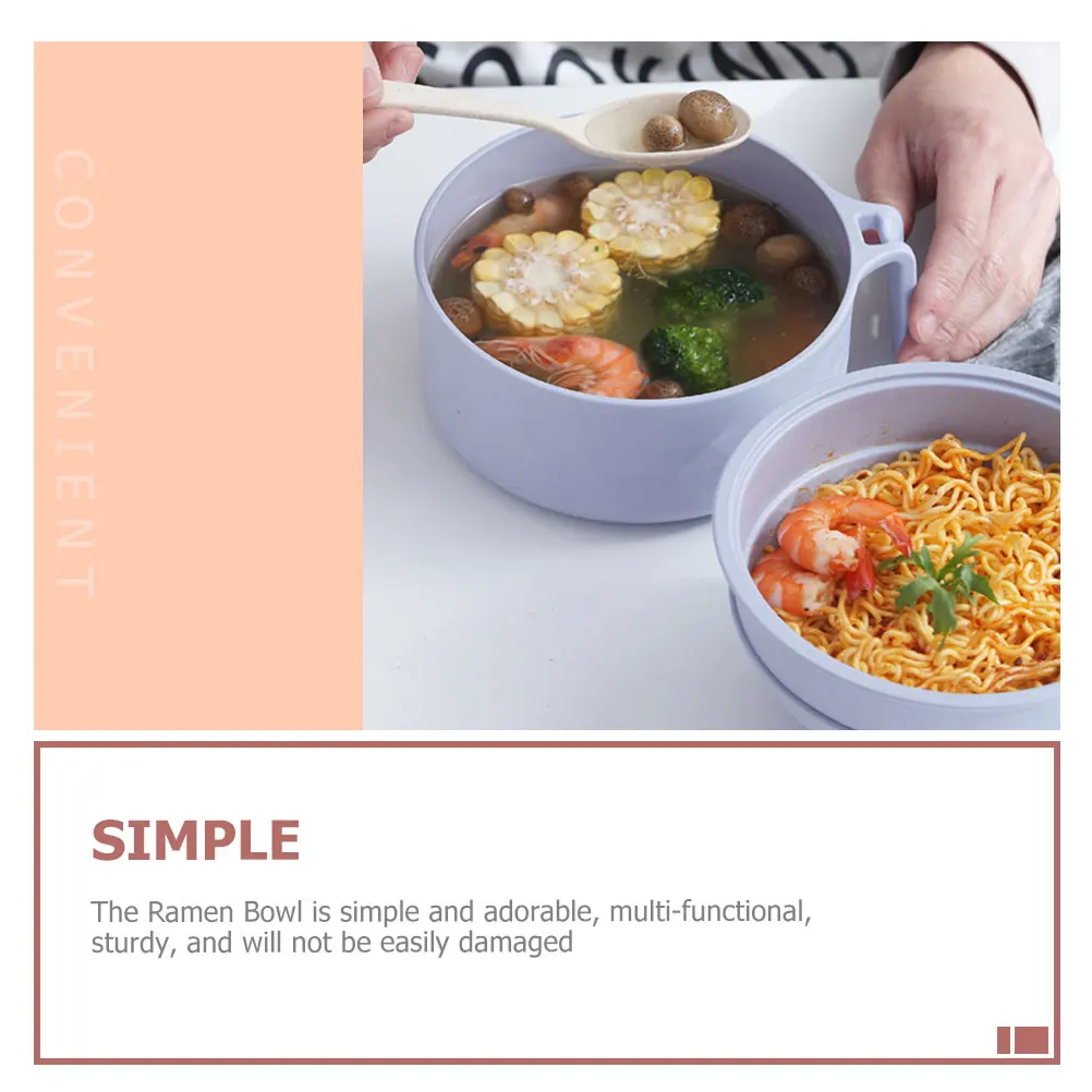 مجموعة أوعية رامين من ألياف الخيزران، أوعية المعكرونة الفورية الآمنة للميكروويف، ملحقات المطبخ السميكة، حاوية المعكرونة والحساء