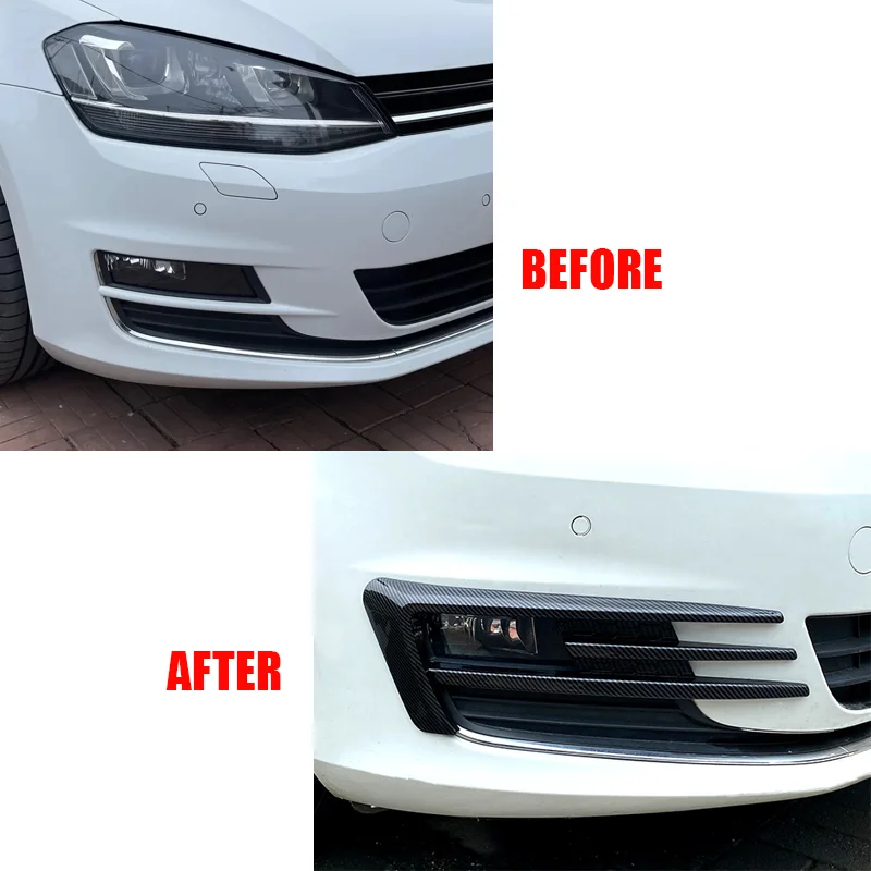 For Volkswagen VW Accessories Golf 7 2013 2014 2015 2016 Front Bumper Splitter Canards Fog Light Lamp Cover Trim