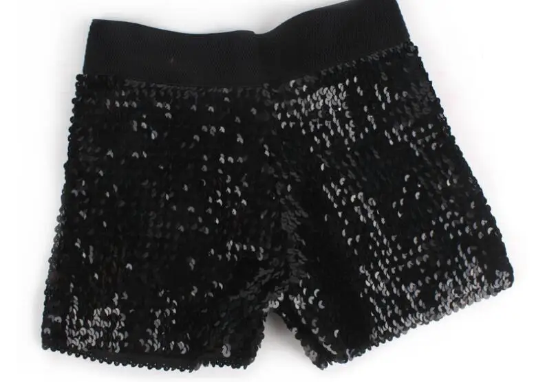 Shorts élastiques taille haute pour femmes, vêtements de scène, shorts brillants, shorts sexy, shorts à paillettes, 6 C, jazz, hip hop, nouveau