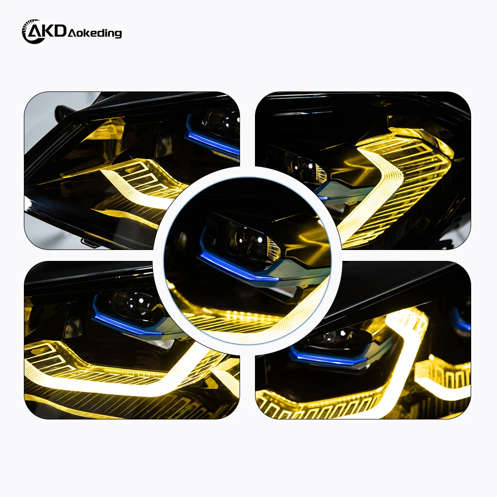 AKD 2 PCS For Golf 7 2013-2017 MK7 Upgrade 7.5 Design LED Auto Headlights Assembly DRL Bifocal Lens Lamp Accessories