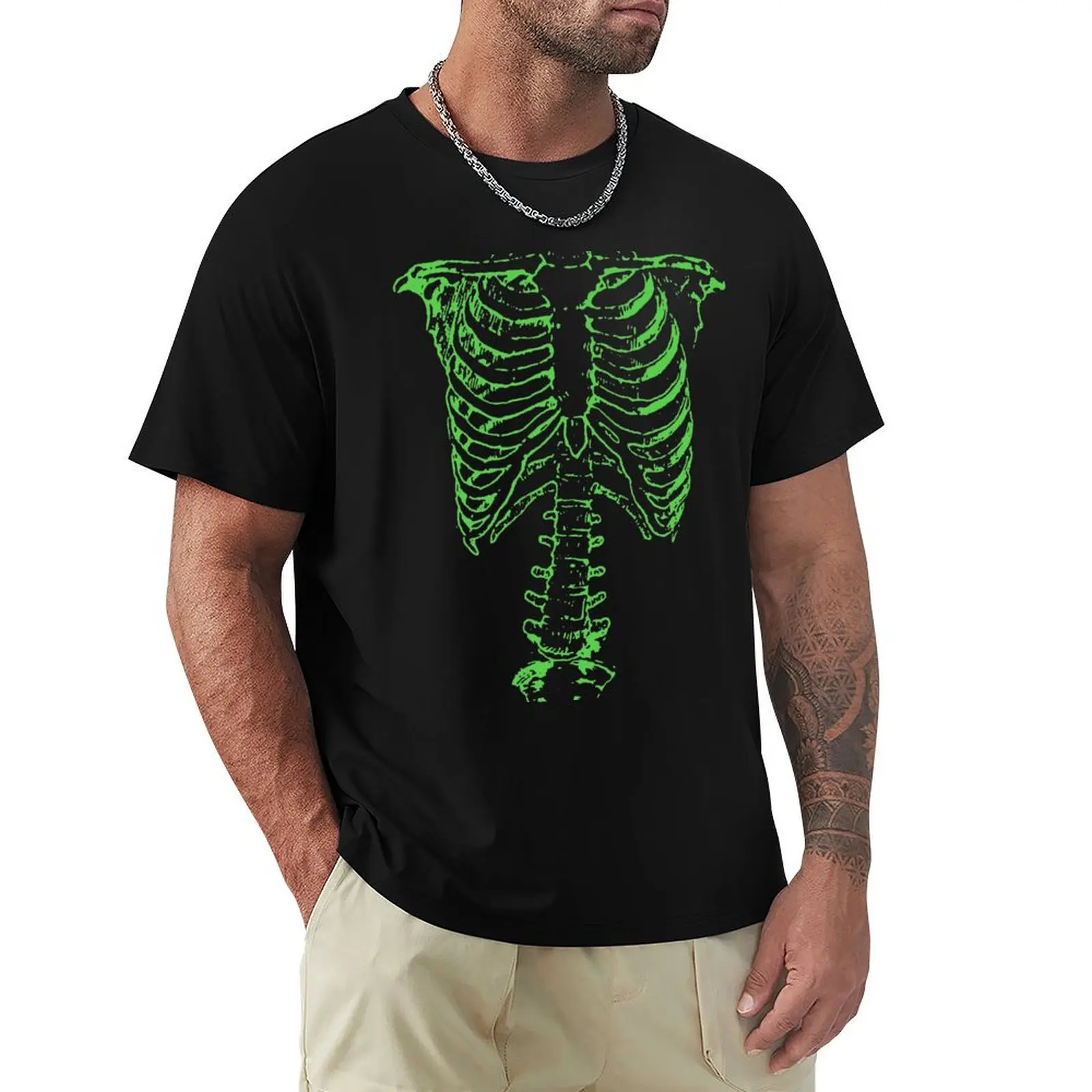 

Green Ribcage T-Shirt oversized t shirt custom t-shirts graphic t shirts black t shirts for men