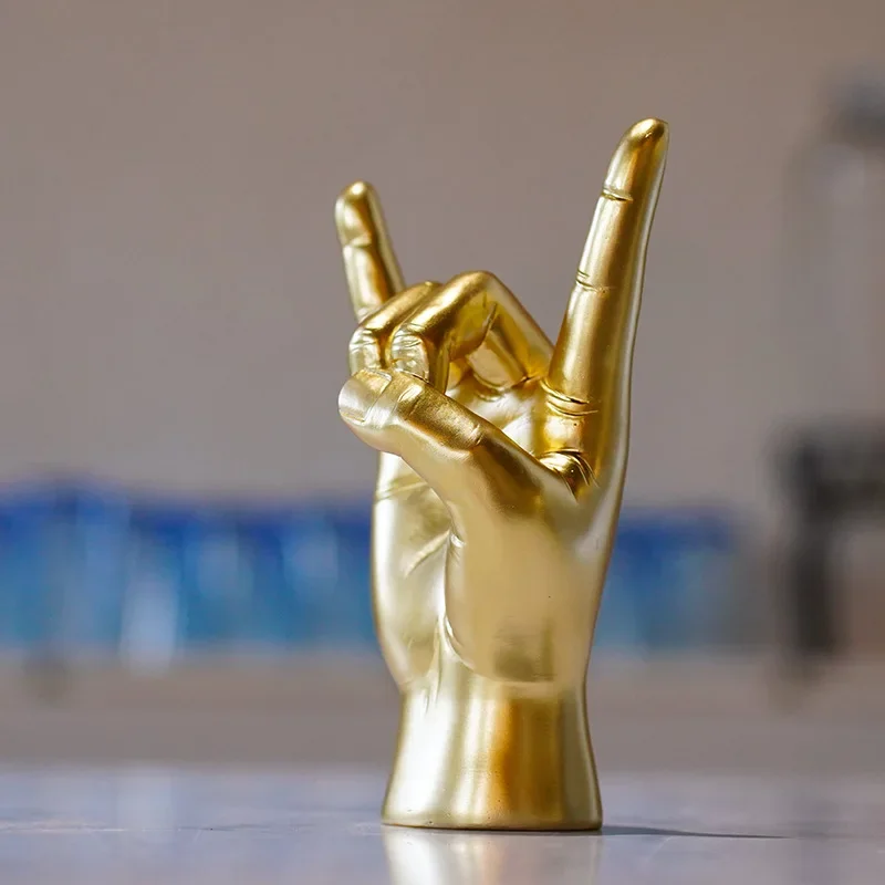 2026  1PCS New Products Rock Band Rock Gesture Finger Model Bar Desktop Office Resin Crafts Ornament