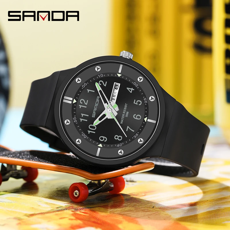 SANDA Luminous 5ATM Waterproof Brand New Genuine Quartz Mens Watches Top Brand Military Watch For Men Gift Relogio Masculino