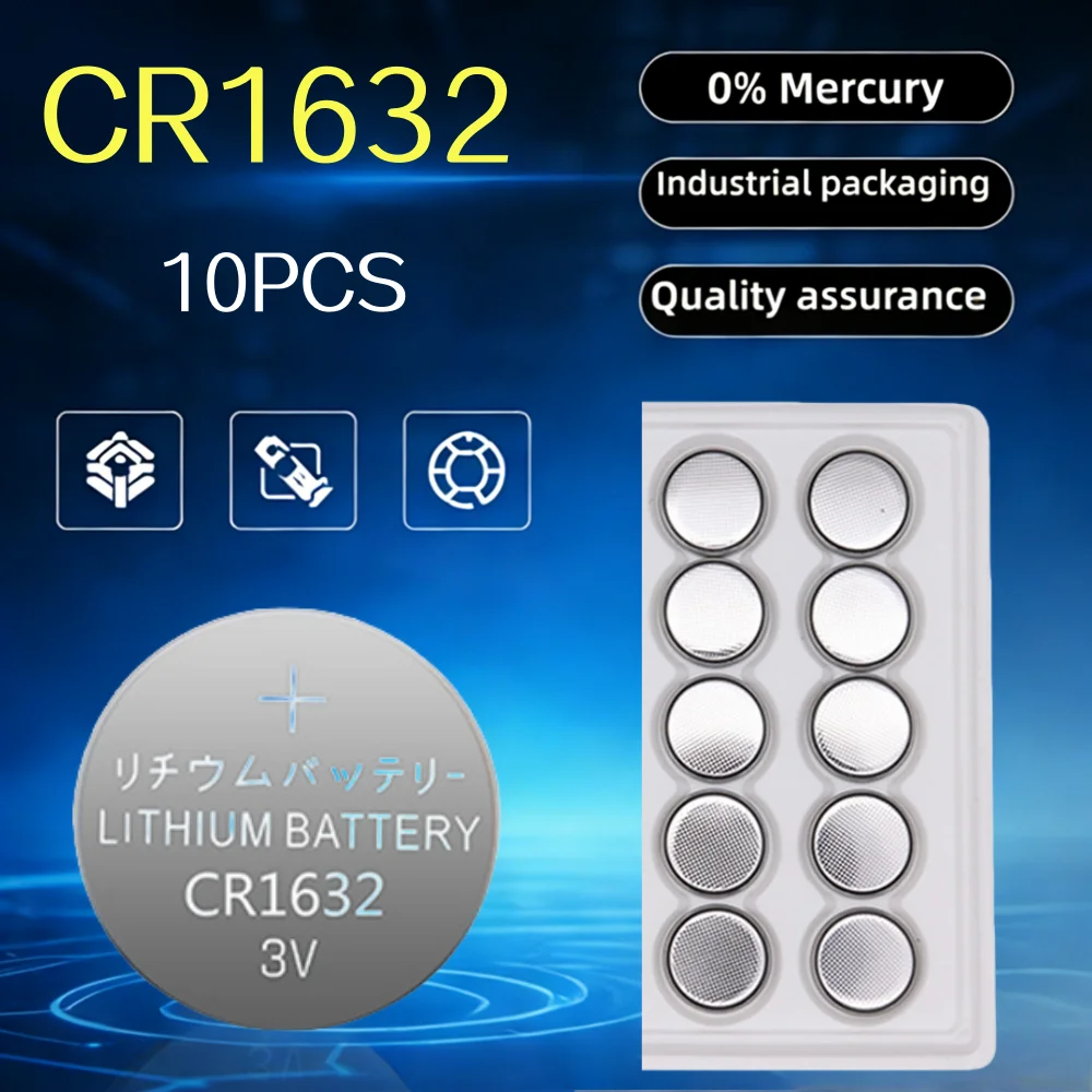 10-200PCS3V CR1632 Battery CR 1632 Lithium Battery DL1632 BR1632 KCR1632 ECR1632 For Car Remote Control Watch Button Coin Cells