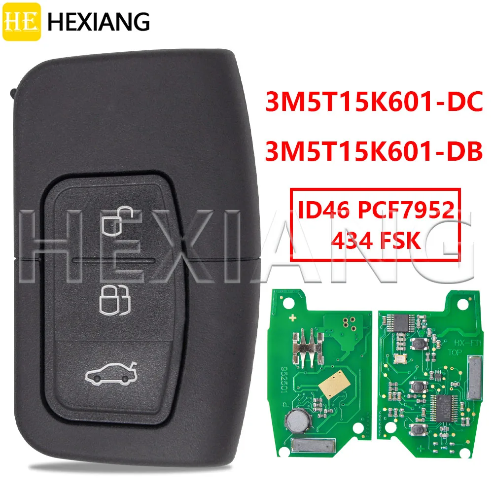 HE  3M5T-15K601-DC /DB 4D63+ 434FSK Car Remote Key For Ford Fusion Focus Fiesta Kuga Mk7 Escape C-Max MK2  Mondeo Galaxy