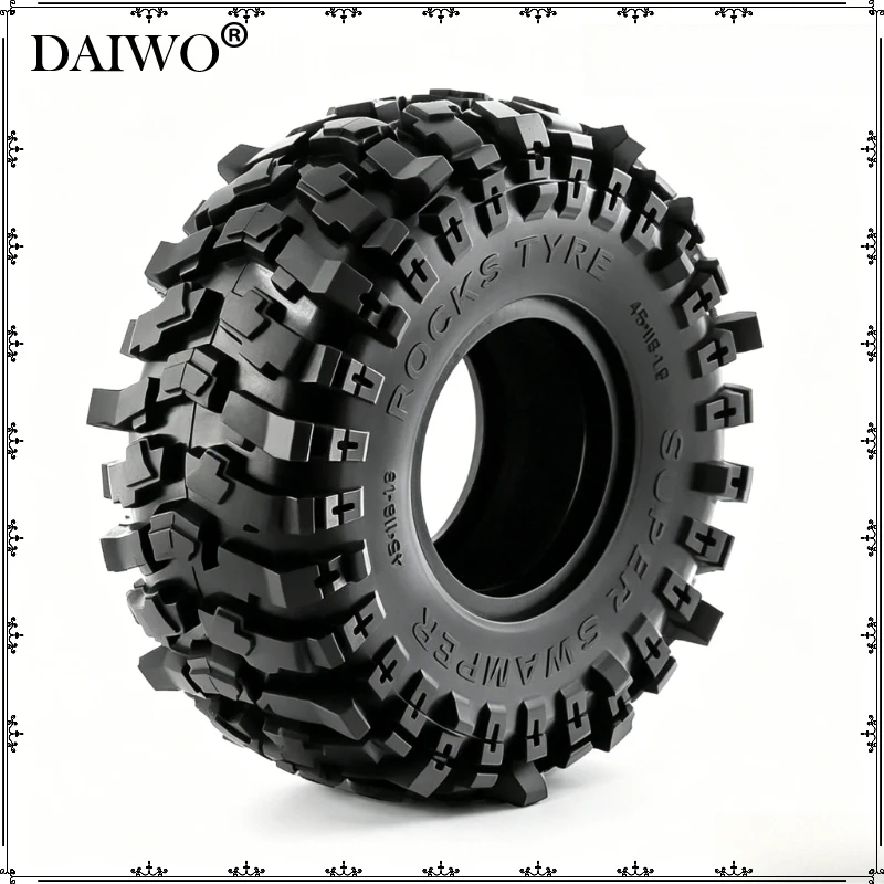 

4PCS 1.9 Inch Rubber Tires 118x45mm for 1/10 RC Crawler Car for Traxxas TRX4 Axial SCX10 Wraith Yikong RGT Wrangler