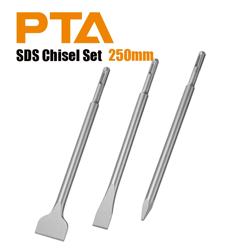 3PCS SDS-Plus Shank Chisel Set For Rotary Hammer Drills Masonry Concrete Drill Bit Set Point Flat Scaling Chisels