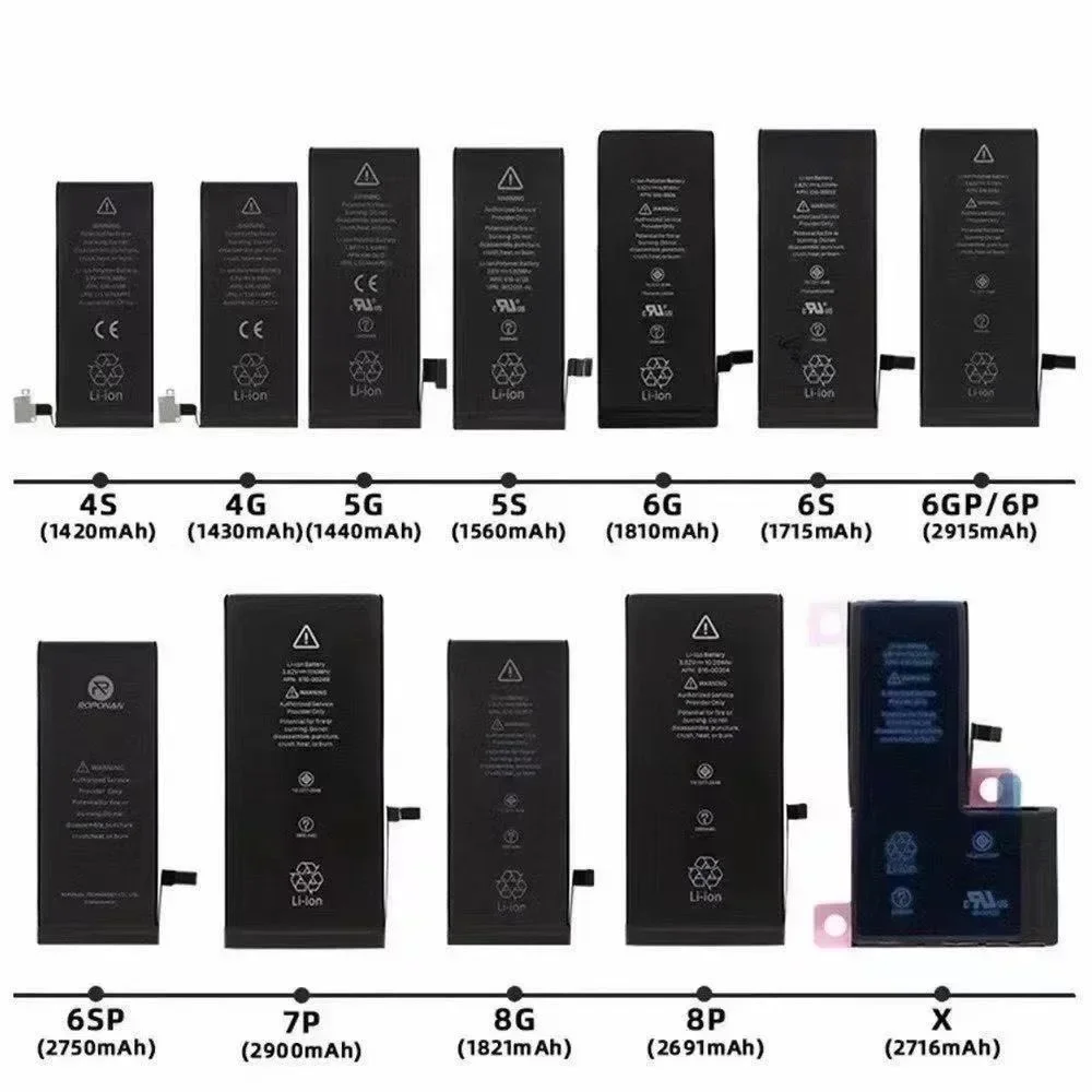 2023 Original 0 Cycle Phone Battery for IPhone 5S 5 SE 2016 6 6s 7 8 Plus X XR XS MAX 7G 8P 7PLUS 11 12 13 14 Pro Max Bateria