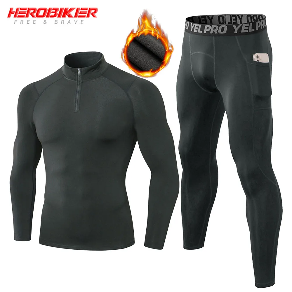 

Motorcycle Thermal Underwear Set Men's Motorbike Skiing Winter Warm Base Layers Tight Base Layers Long Johns Tops & Pants Set