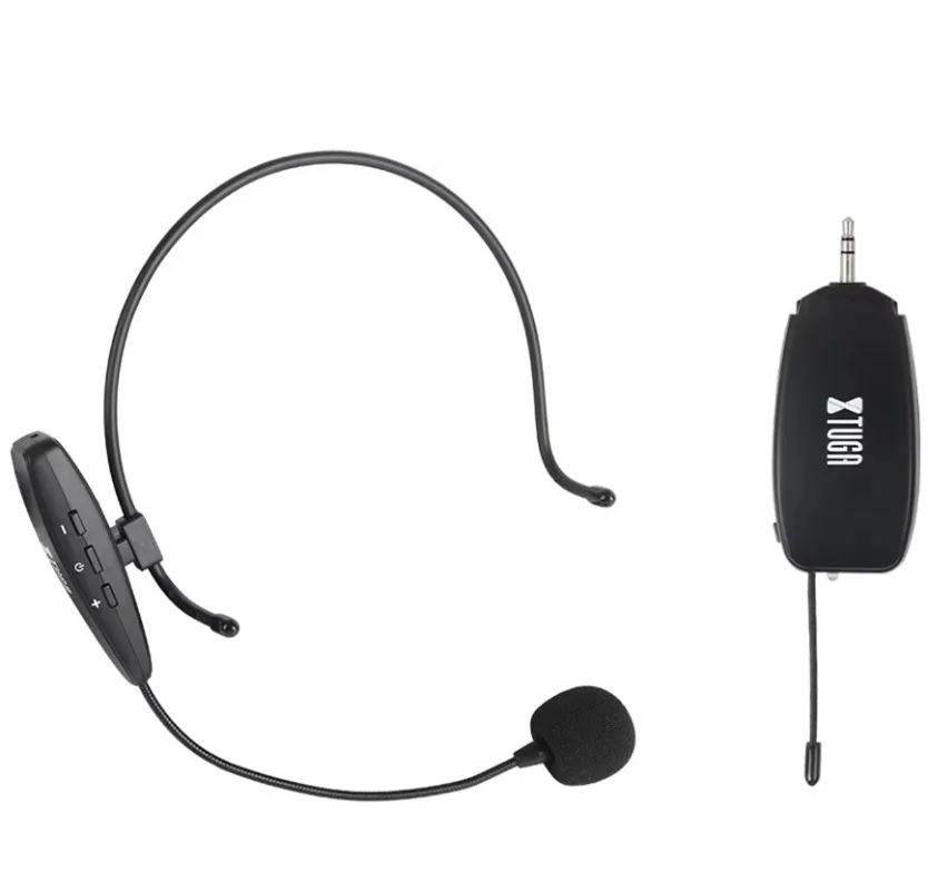 XTUGA KX-620 Mini Condensation Wireless UHF Condenser Microphone Plug and Play Lightweight Metal Headset Microphone for Teacher