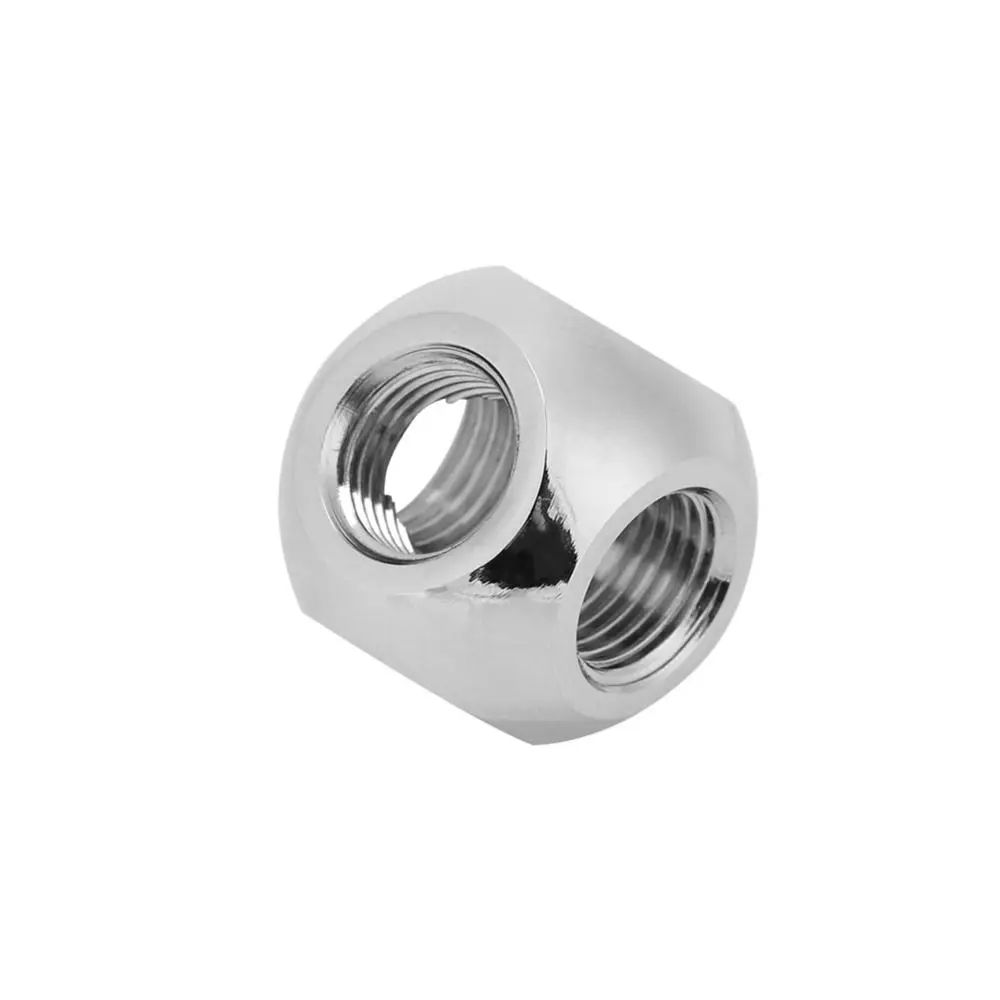 

Прочный фитинг для водяного охлаждения с резьбой G1/4, 3-ходовой, черный/серебристый, латунный адаптер, аксессуары для водяного охлаждения, для жестких трубок