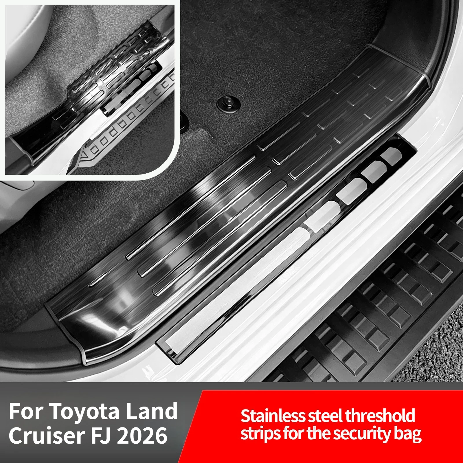 For Toyota Land Cruiser FJ 2026 Car Door Threshold Strip Stainless Steel Anti-Scratch Built-in Door Sill Plate Welcome Pedal
